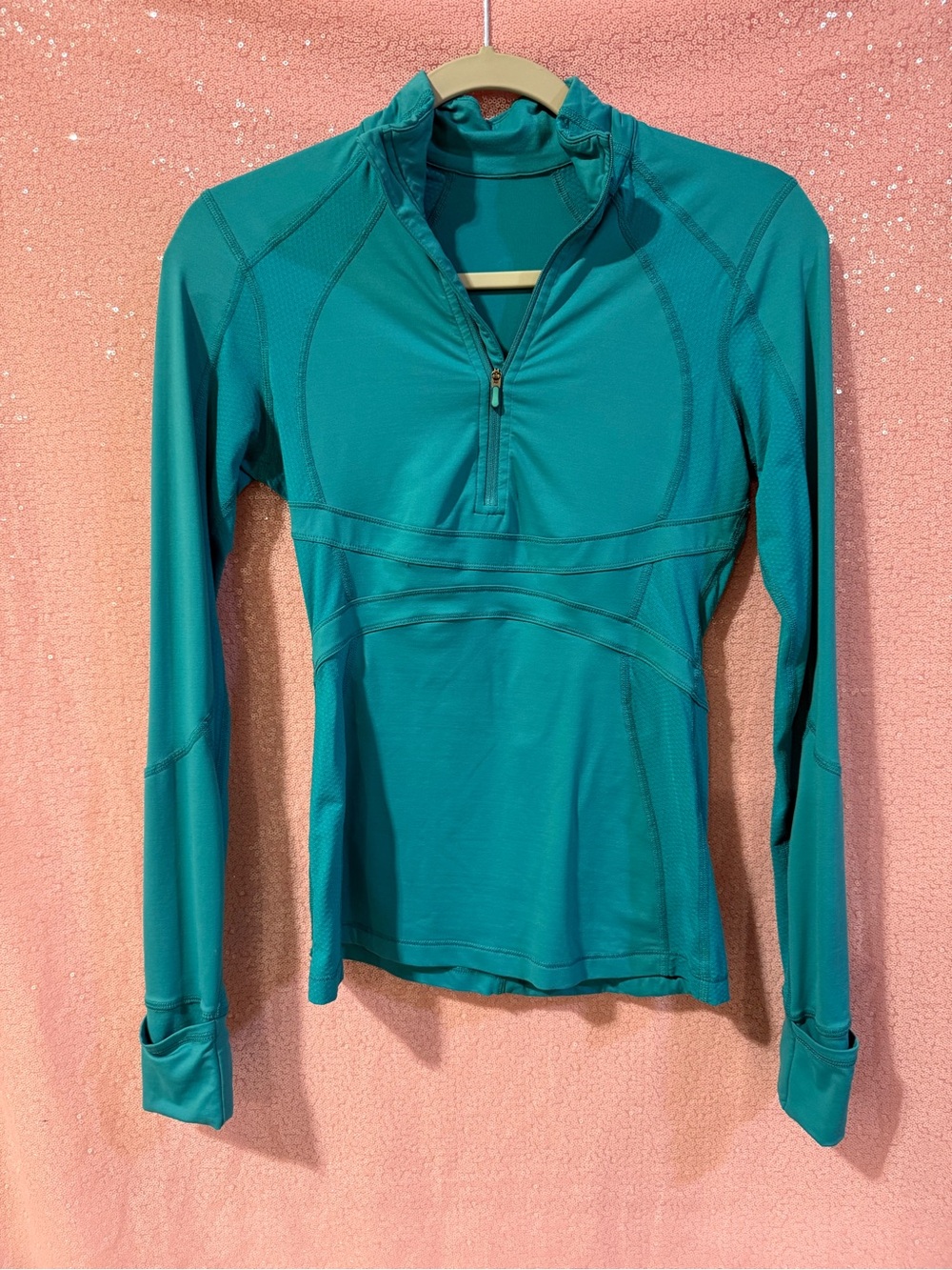 lululemon athletica Teal Quarter-Zip Performance Pullover O7